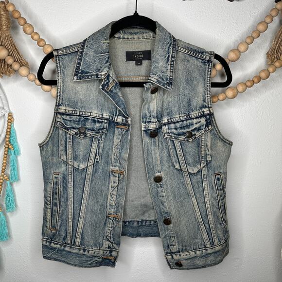 J Crew Indigo Denim Jean Button Vest - Picture 1 of 3